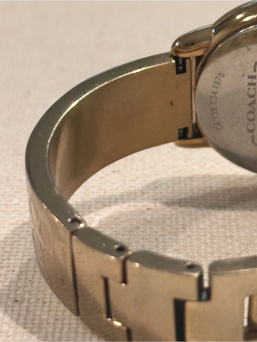 Coach Gold-Tone Signature Link Bracelet Watch with White Dial - Picture 7 of 14
